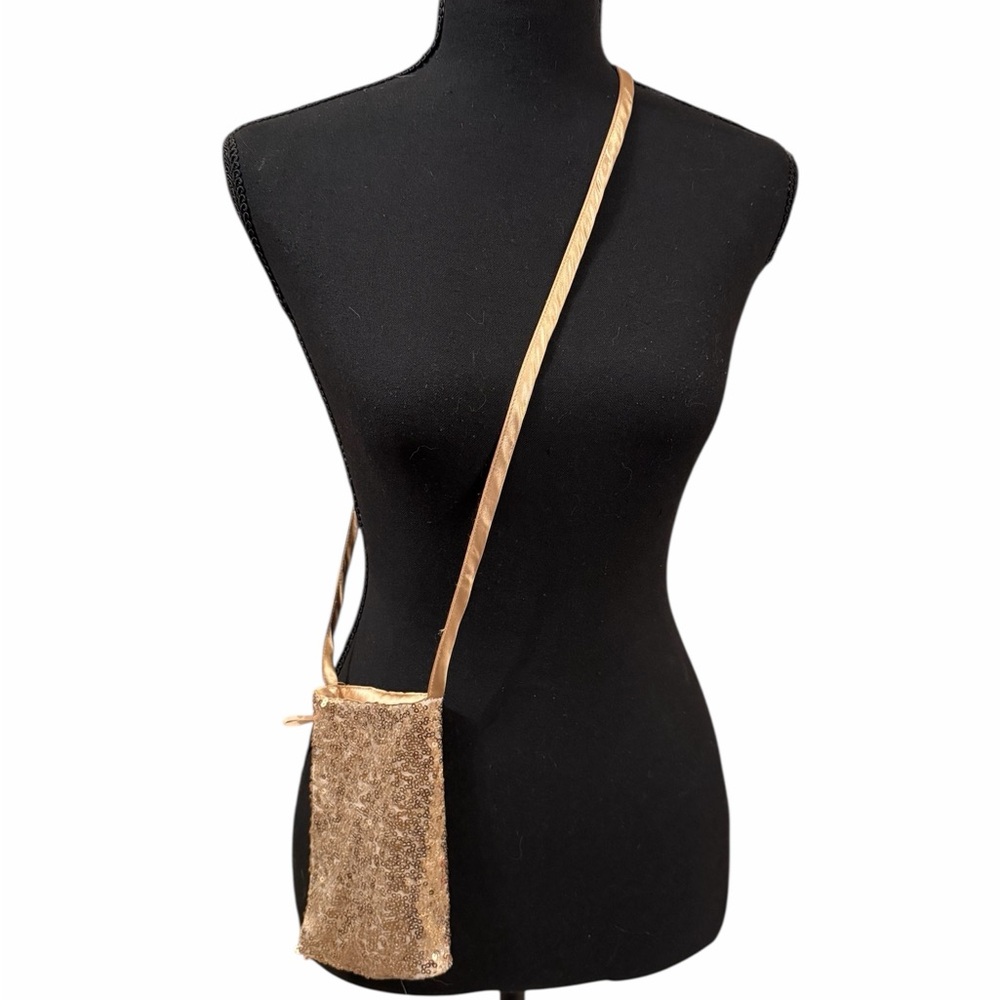 Elegant Gold Sequin Mini Crossbody Bag
